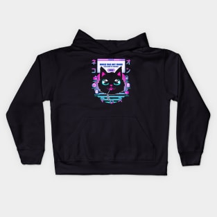 Vapor Wave Cat Mouse Not Found by Tobe Fonseca Kids Hoodie